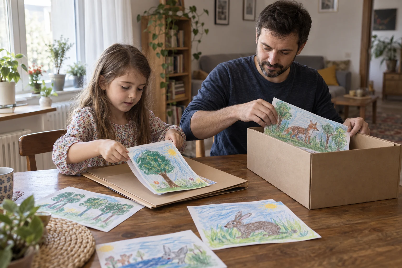 Cum păstrezi desenele copilului fără să umpli casa
