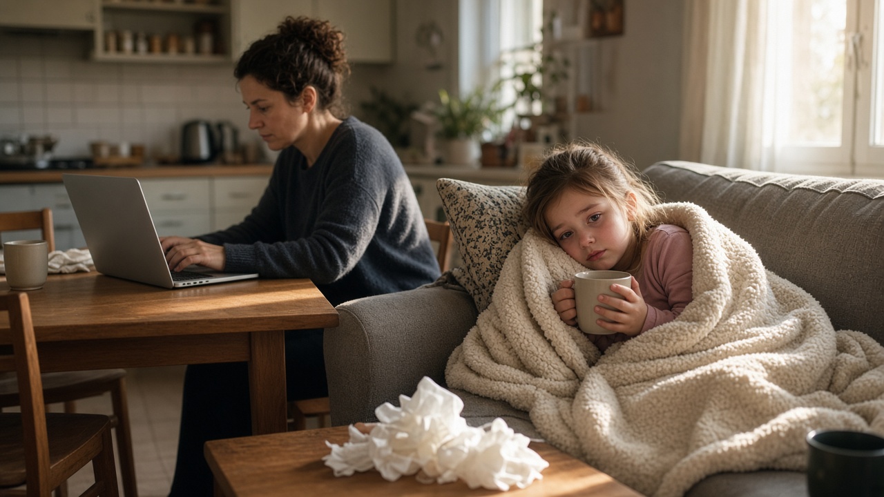 Cine stă acasă cu copilul bolnav? Cum își organizează familia sezonul virozelor fără conflicte și fără vinovăție